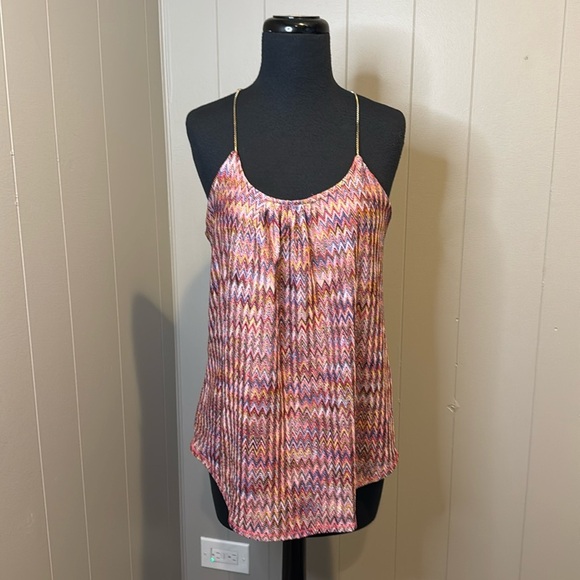 Rachel Rachel Roy Women’s Medium Multicolor Chain Lined Summer Top Bohemian - Picture 1 of 7
